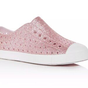 Native Jefferson Bling Glitter Sparkling Pink Perforated Slip-Ons